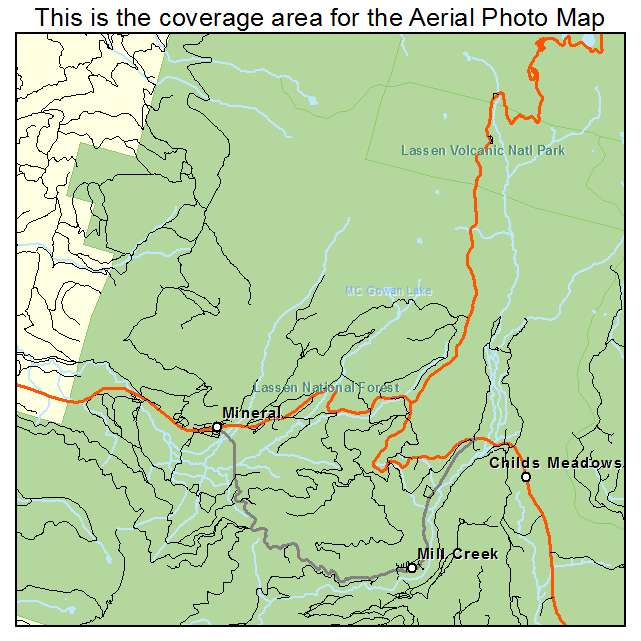 Mineral, CA location map 