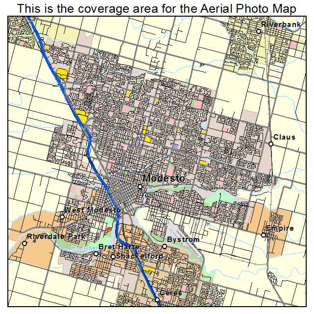 Modesto, CA location map 