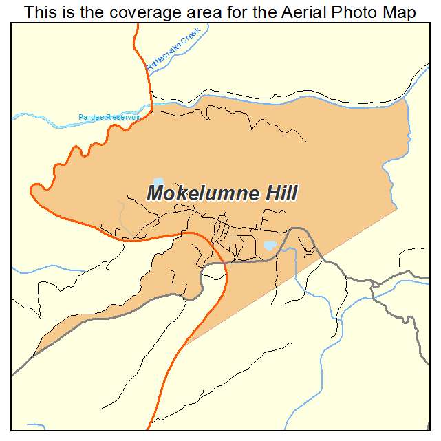 Mokelumne Hill, CA location map 
