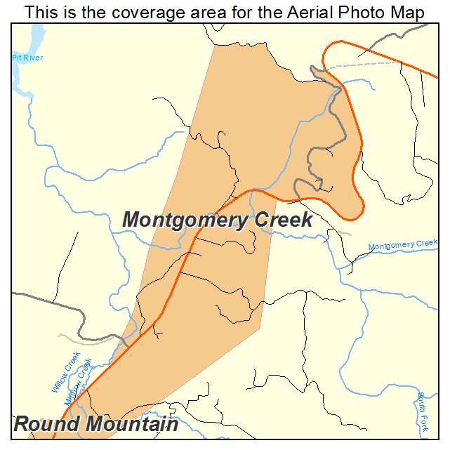 Montgomery Creek, CA location map 