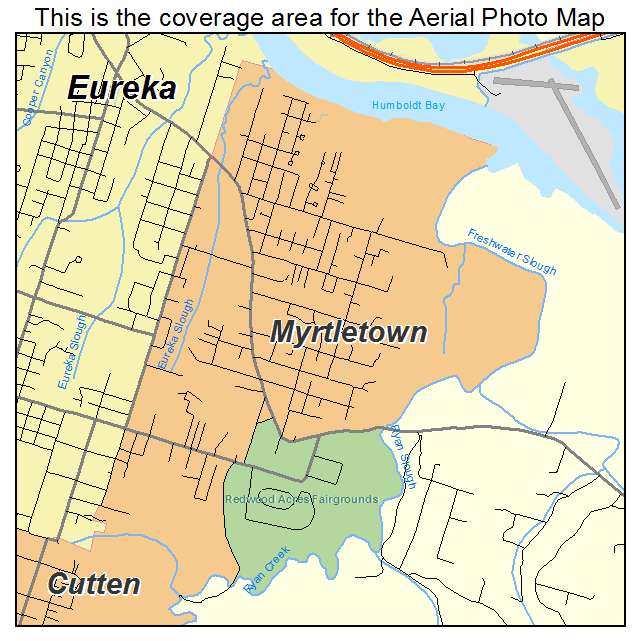 Myrtletown, CA location map 