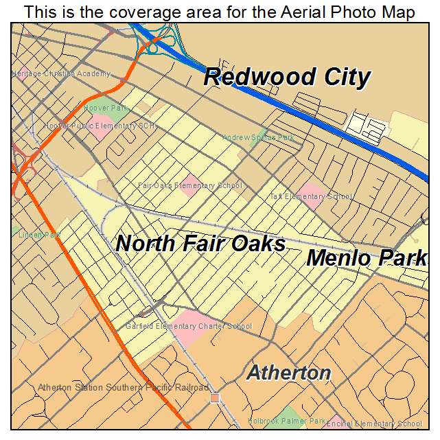North Fair Oaks, CA location map 