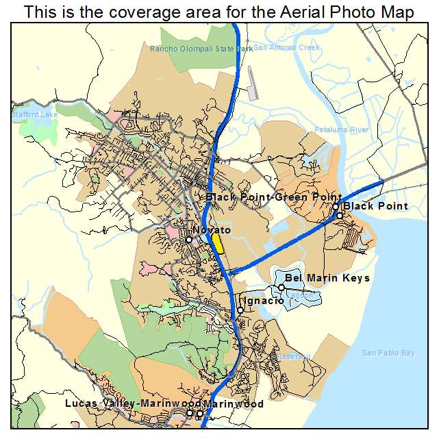 Novato, CA location map 