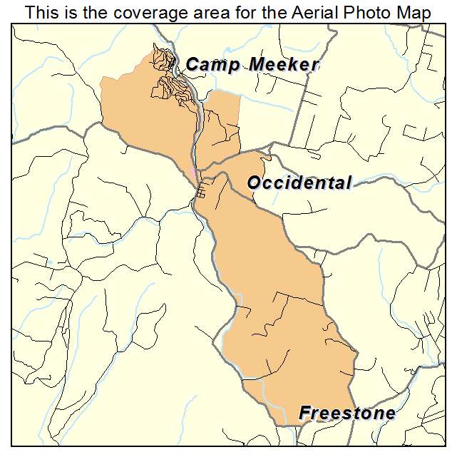 Occidental, CA location map 