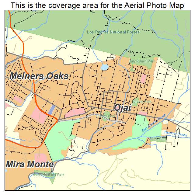 Ojai, CA location map 