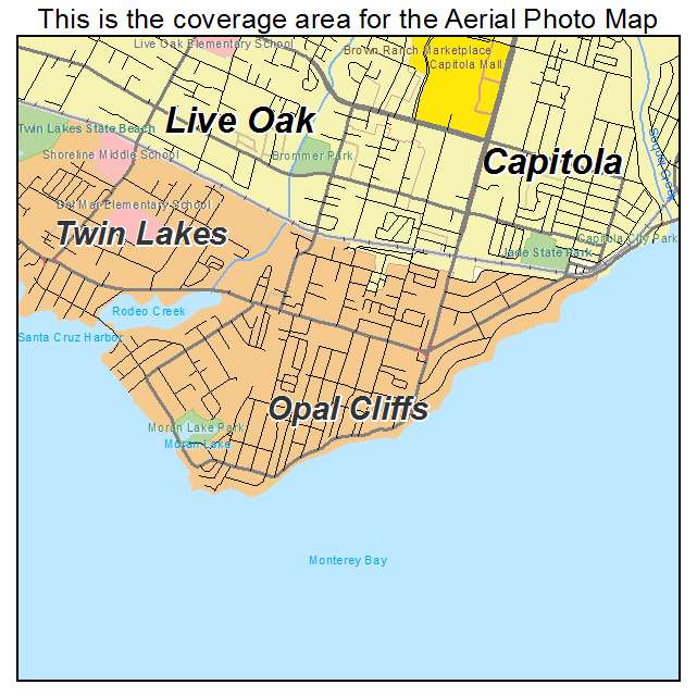Opal Cliffs, CA location map 