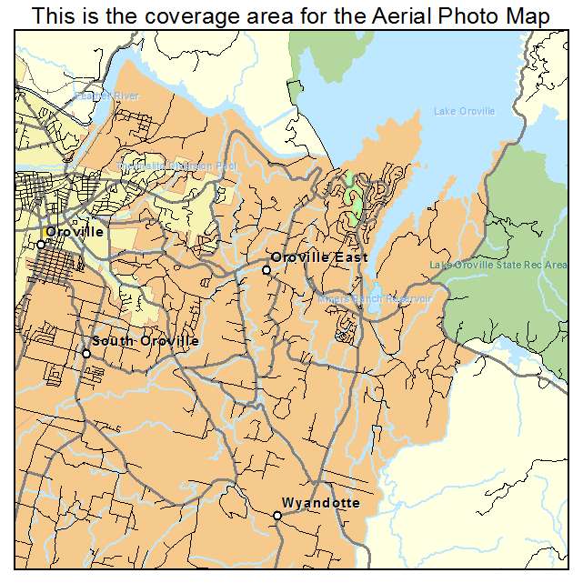 Oroville East, CA location map 