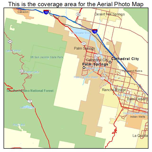 Palm Springs, CA location map 