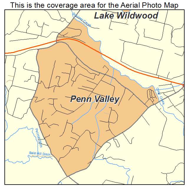 Penn Valley, CA location map 