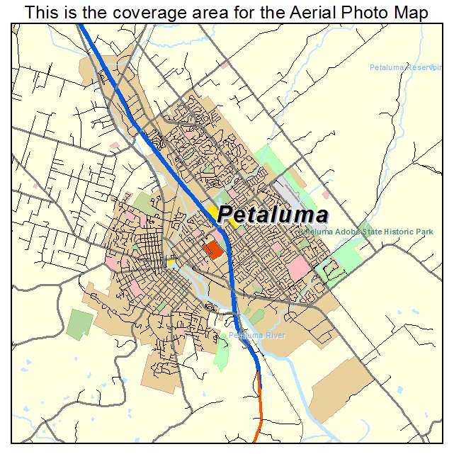 Petaluma, CA location map 