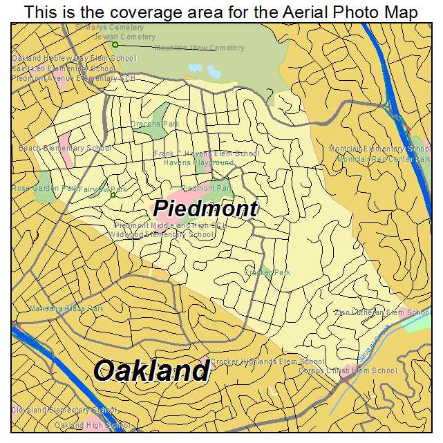 Piedmont, CA location map 