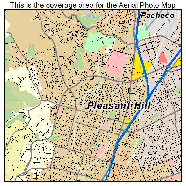 Aerial Photography Map of Pleasant Hill, CA California