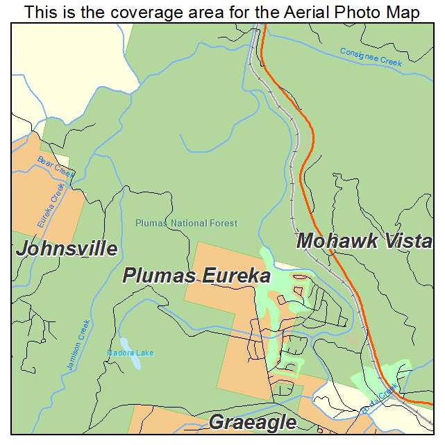 Plumas Eureka, CA location map 