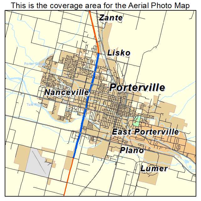 Porterville, CA location map 
