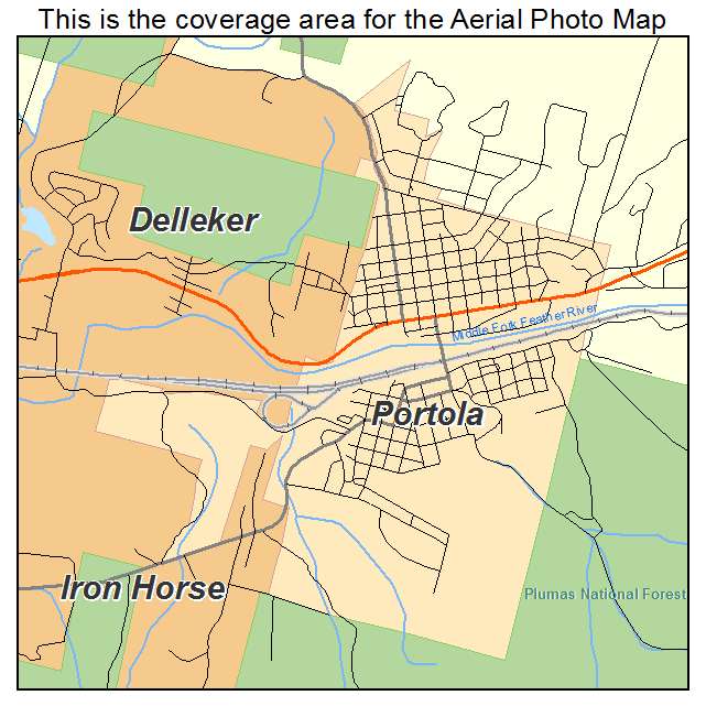 Portola, CA location map 