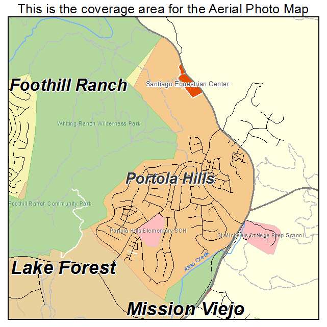 Portola Hills, CA location map 