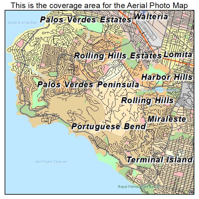 Rancho Palos Verdes, CA location map 