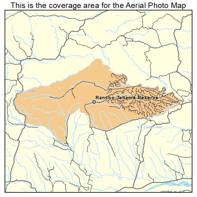 Rancho Tehama Reserve, CA location map 