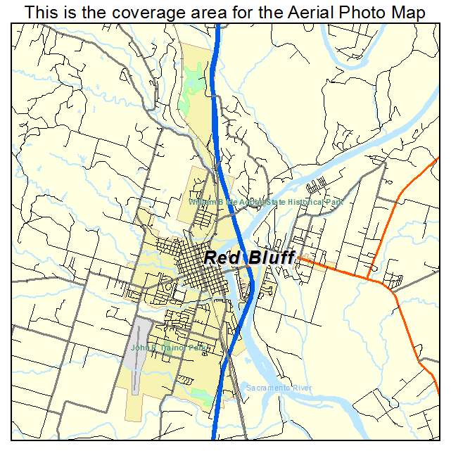 Red Bluff, CA location map 