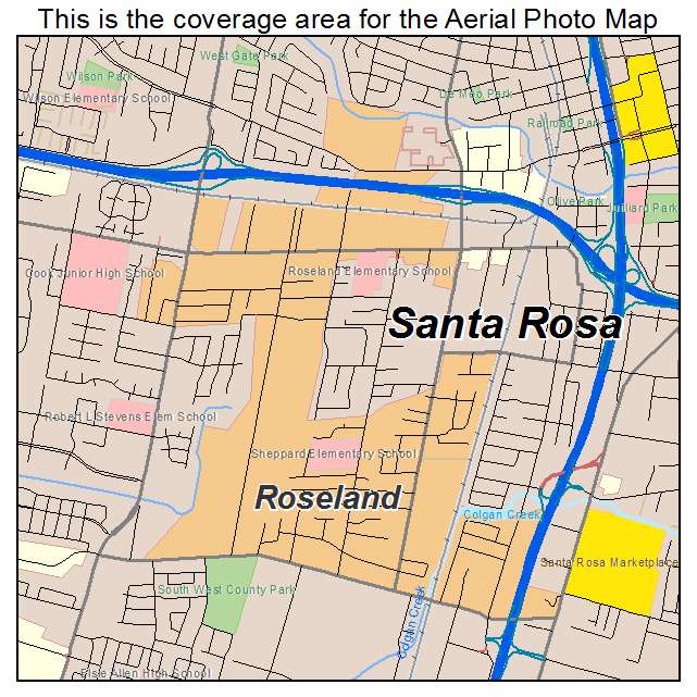 Roseland, CA location map 