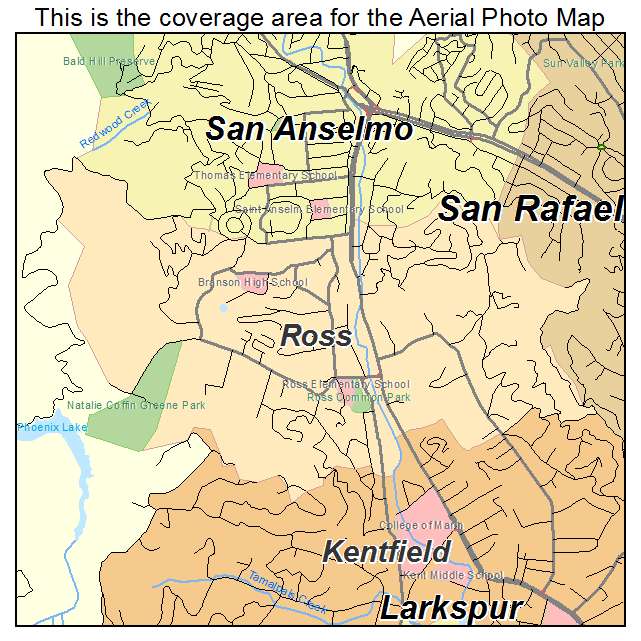 Ross, CA location map 