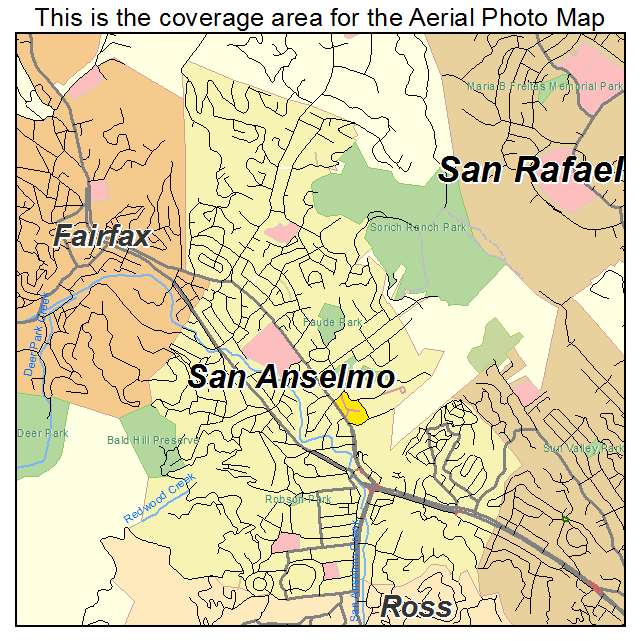 San Anselmo, CA location map 
