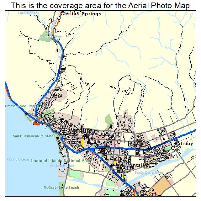 San Buenaventura Ventura, CA location map 