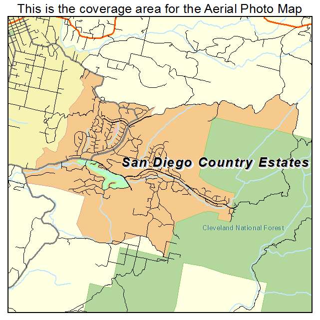 San Diego Country Estates, CA location map 