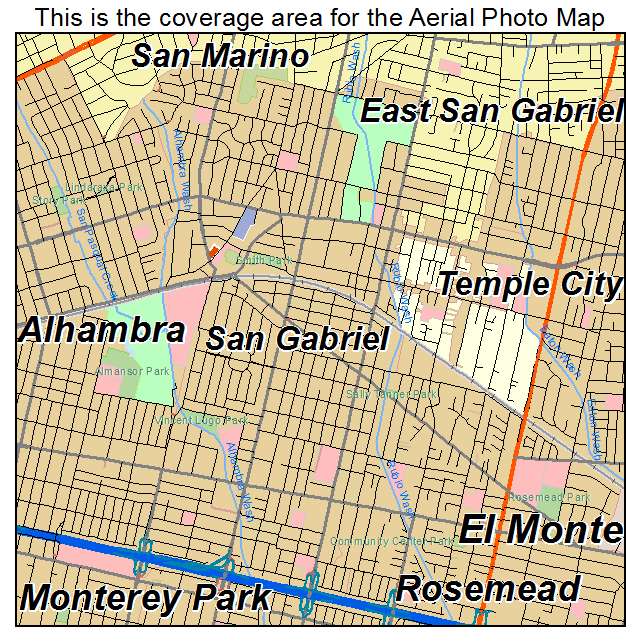San Gabriel, CA location map 