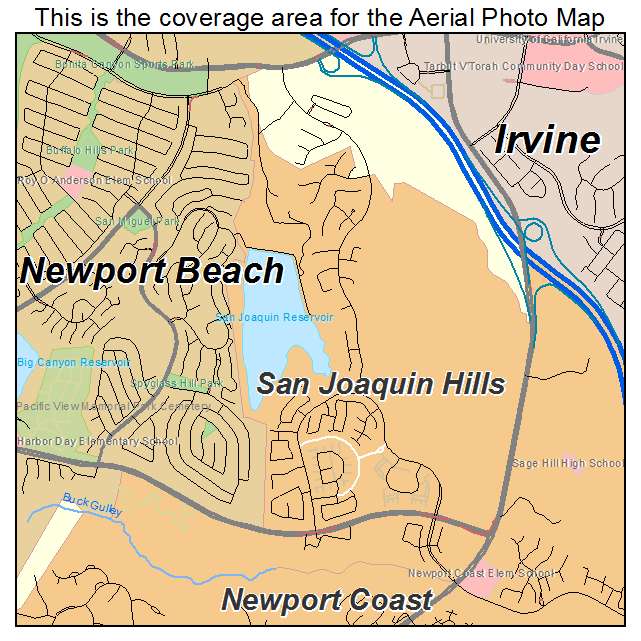 San Joaquin Hills, CA location map 