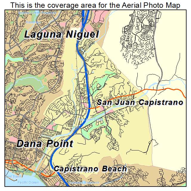 Aerial Photography Map Of San Juan Capistrano Ca California