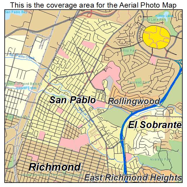 Aerial Photography Map Of San Pablo Ca California