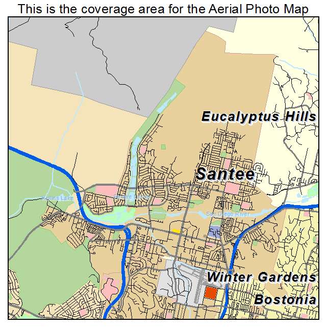 Santee, CA location map 
