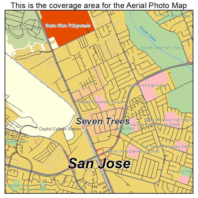 Seven Trees, CA location map 