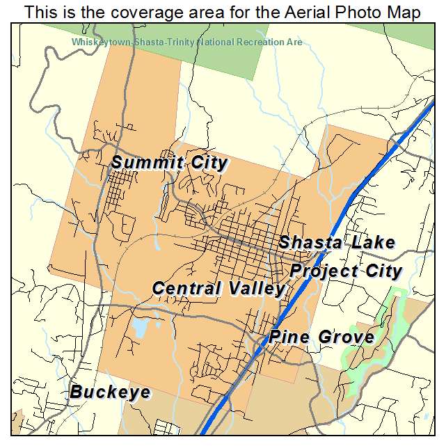 Shasta Lake, CA location map 