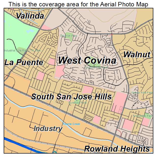 South San Jose Hills, CA location map 