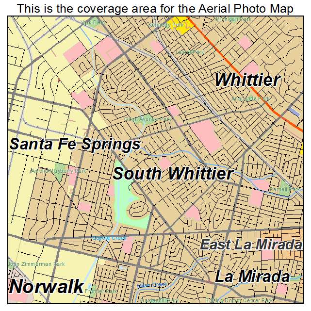South Whittier, CA location map 