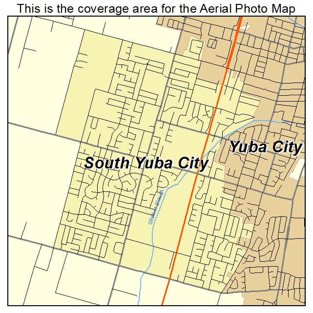 South Yuba City, CA location map 