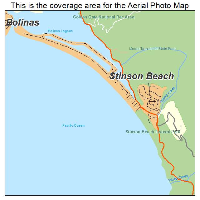 Stinson Beach, CA location map 