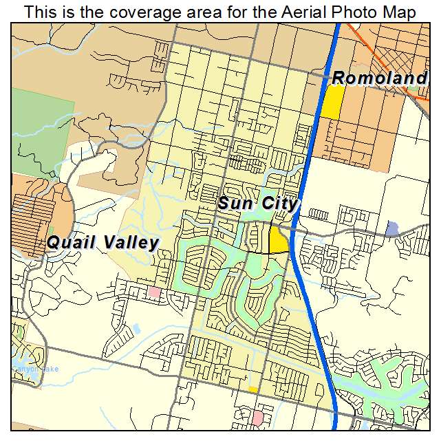 Sun City, CA location map 