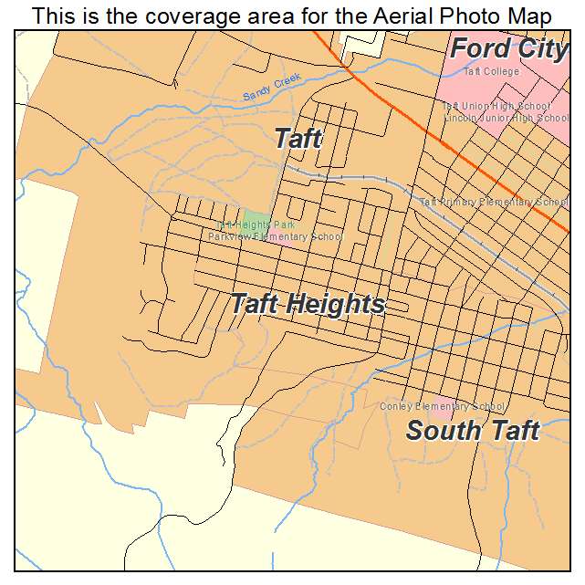 Taft Heights, CA location map 