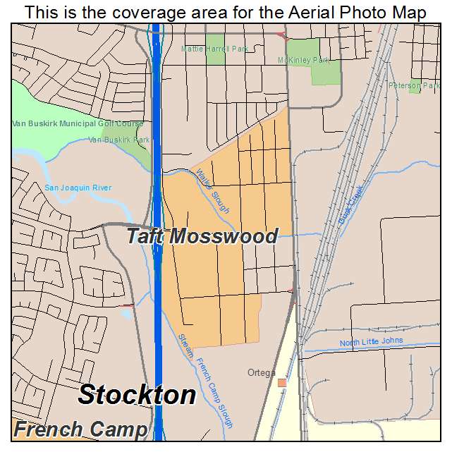 Taft Mosswood, CA location map 