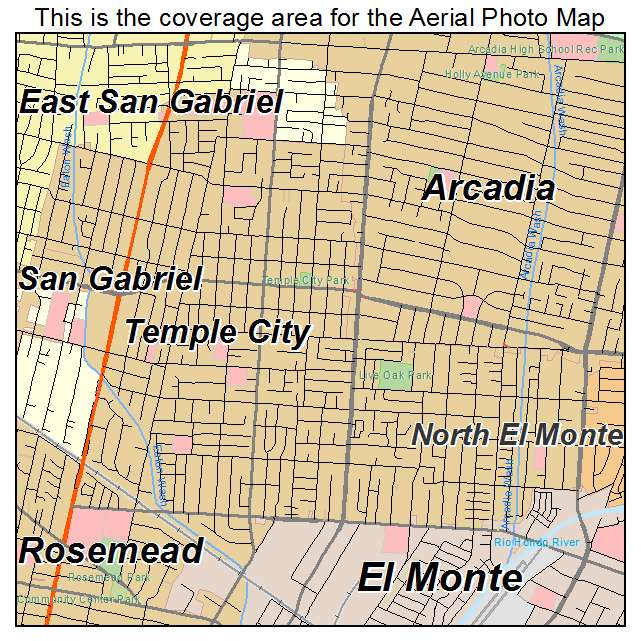 Temple City, CA location map 