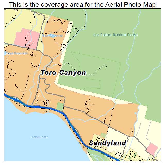 Toro Canyon, CA location map 