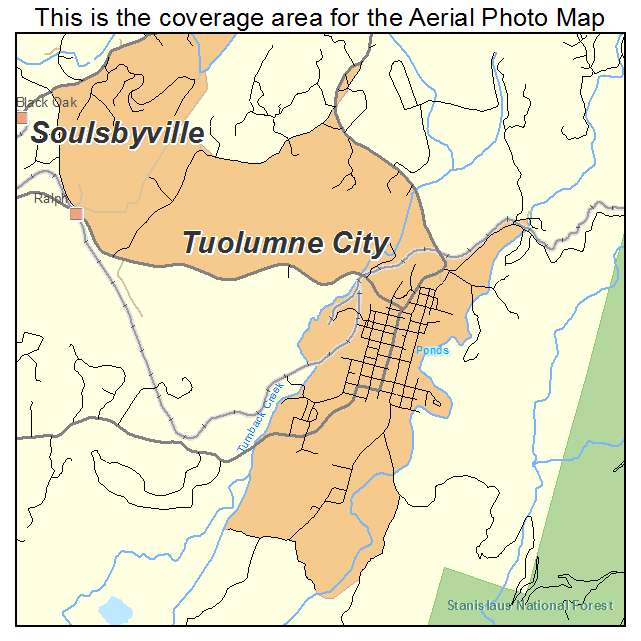 Tuolumne City, CA location map 