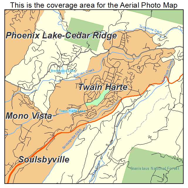 Twain Harte, CA location map 