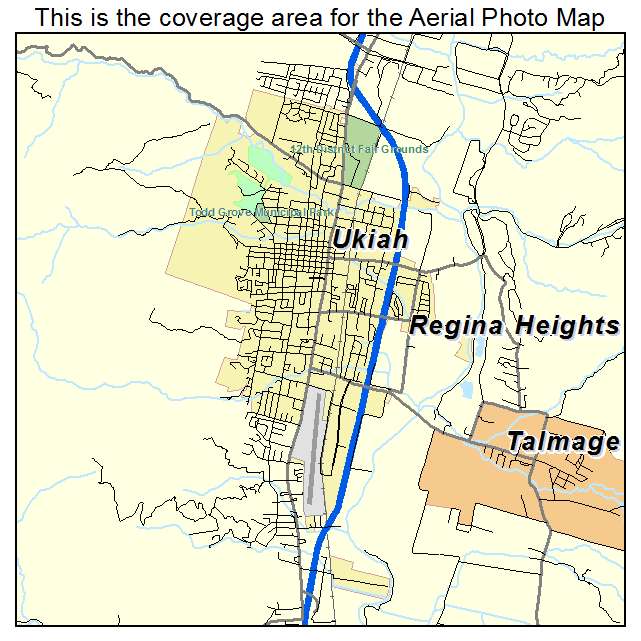 Ukiah, CA location map 