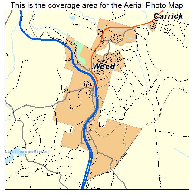 Weed, CA location map 