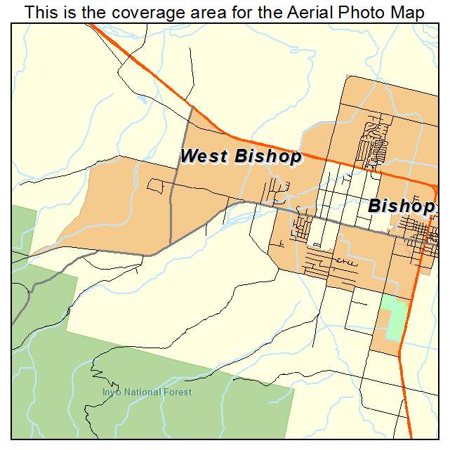 West Bishop, CA location map 