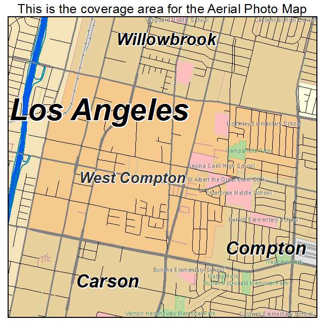 West Compton, CA location map 
